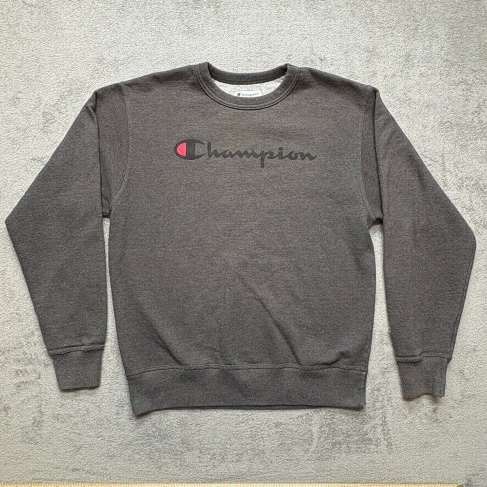 Champion Pullover Sweatshirt Mens Medium Gray Outdoor Sweater Gym Training